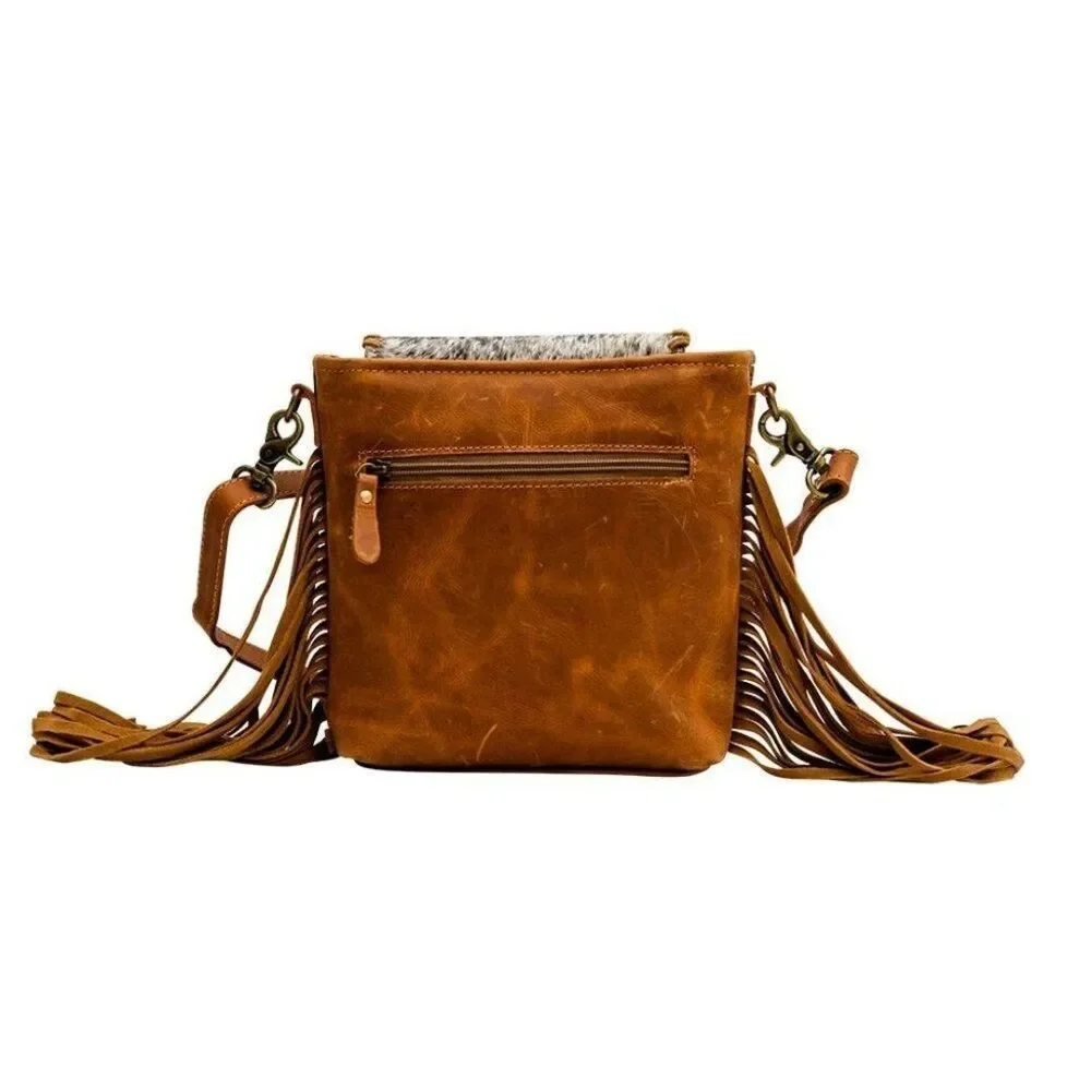 Myra Bag Handmade Maushold Leather & Hairon Upcycled Canvas & Cowhide